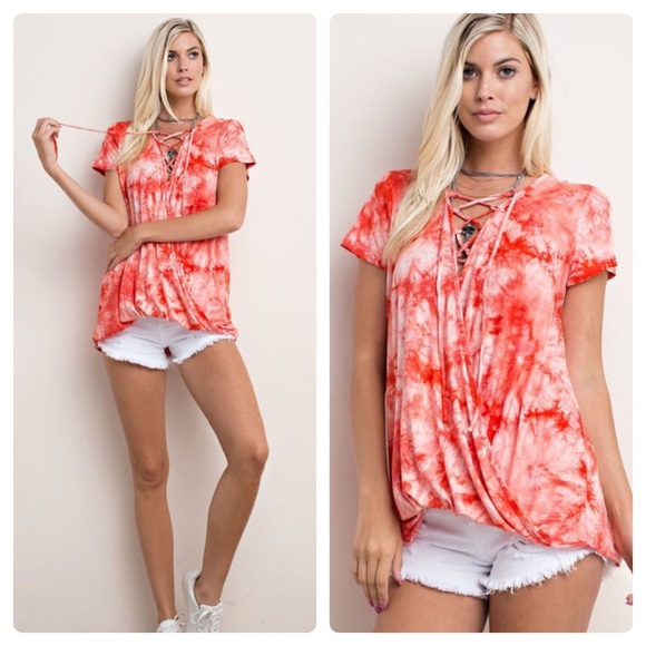 Orange tie dye infinity top - Picture 6 of 6